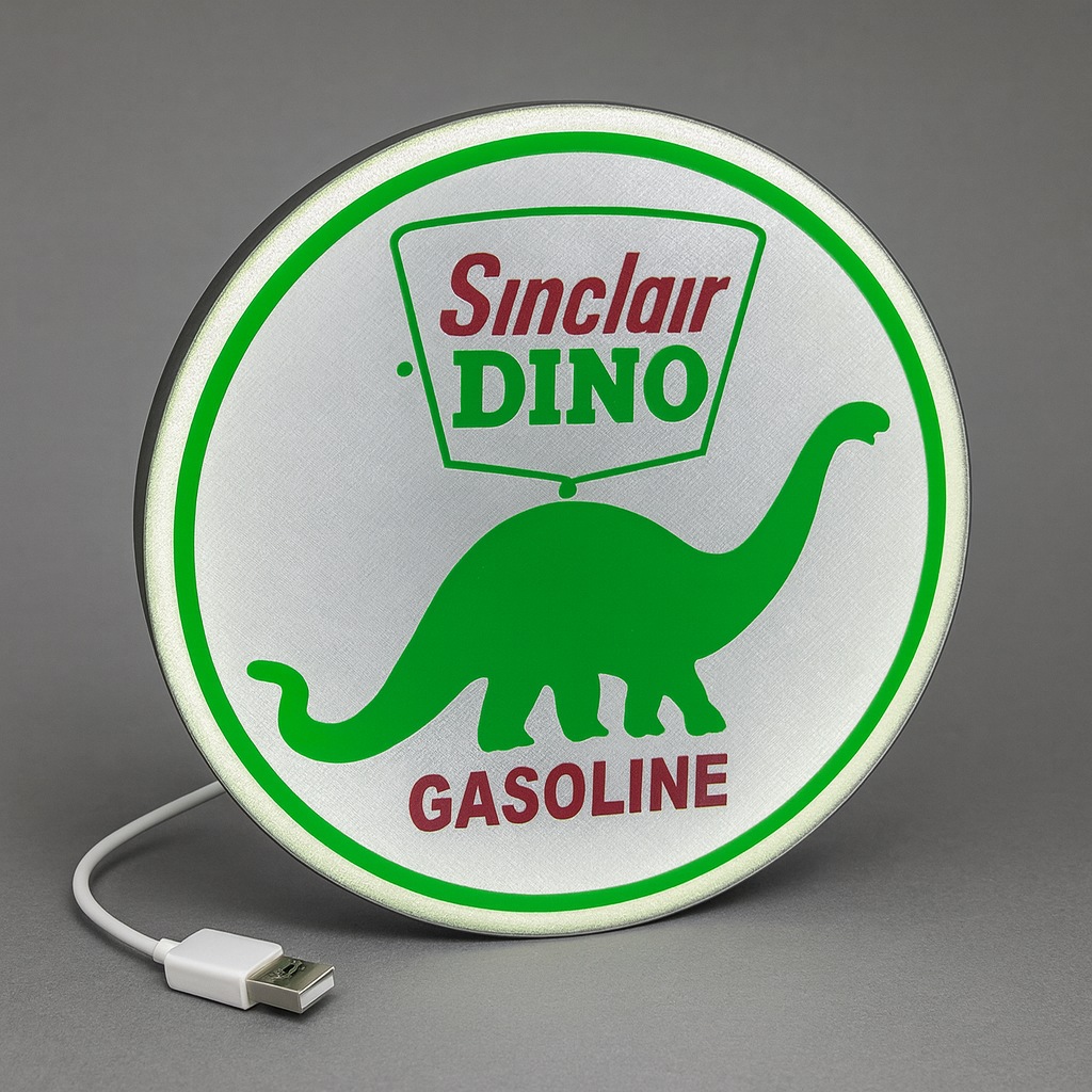 Lighted Sinclair Gasoline Sign – 9" Wide - Advertising - Collectible