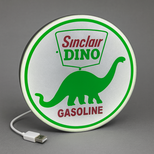 Lighted Sinclair Gasoline Sign – 9" Wide - Advertising - Collectible