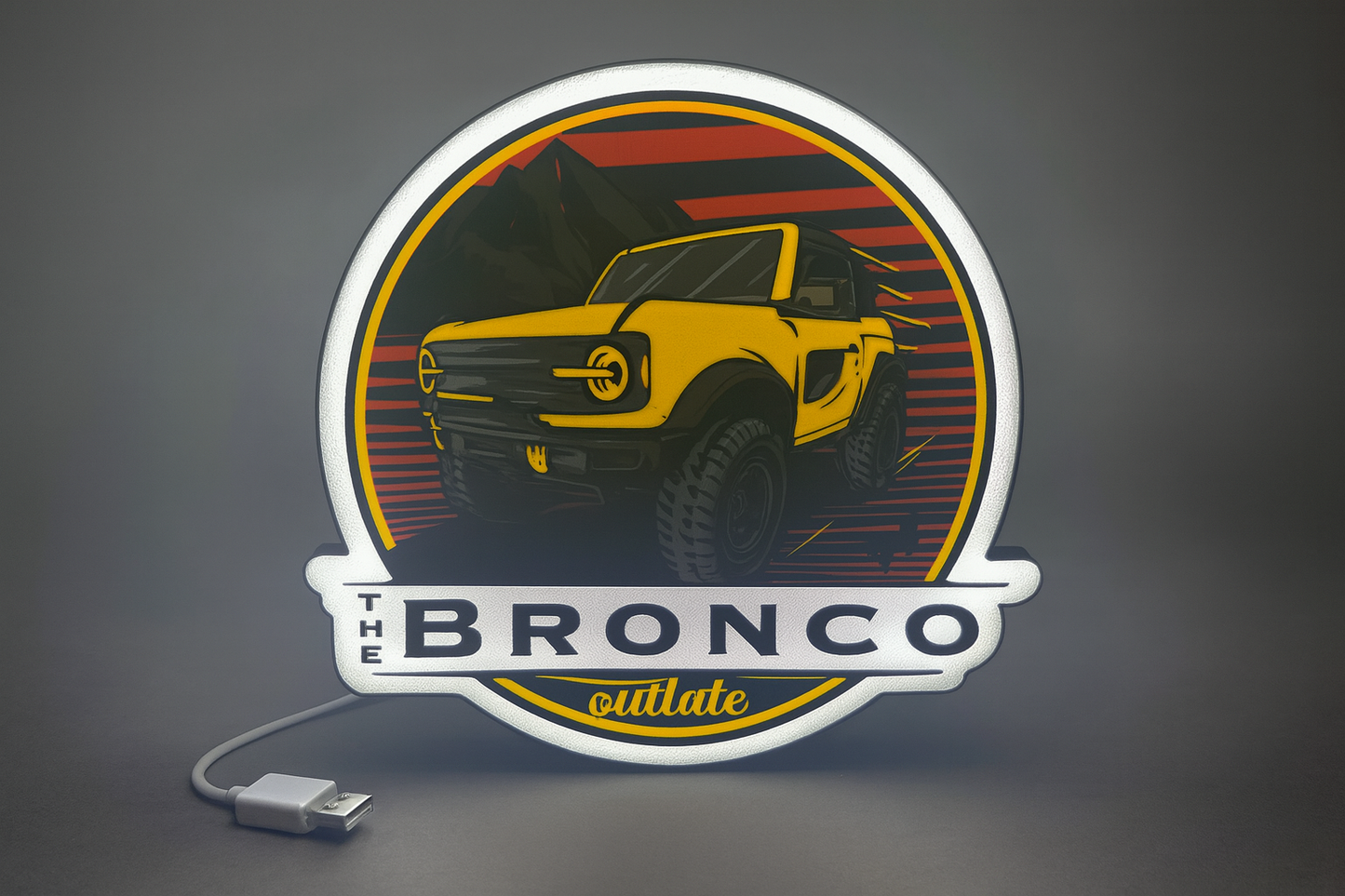 Lighted Ford Bronco Sign – 9" Wide - Advertising - Collectible