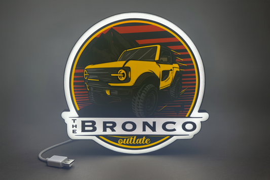 Lighted Ford Bronco Sign – 9" Wide - Advertising - Collectible