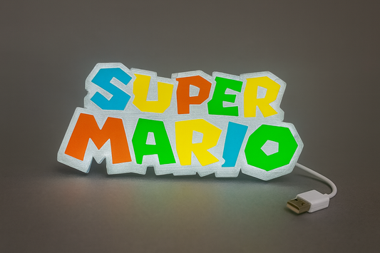 Lighted Super Mario Sign – 9" Wide - Advertising - Collectible