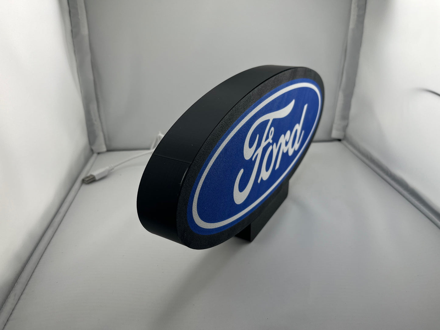 Ford Lighted Sign – Bold with Logo | LED Wall Décor for Garage, Man Cave, or Office