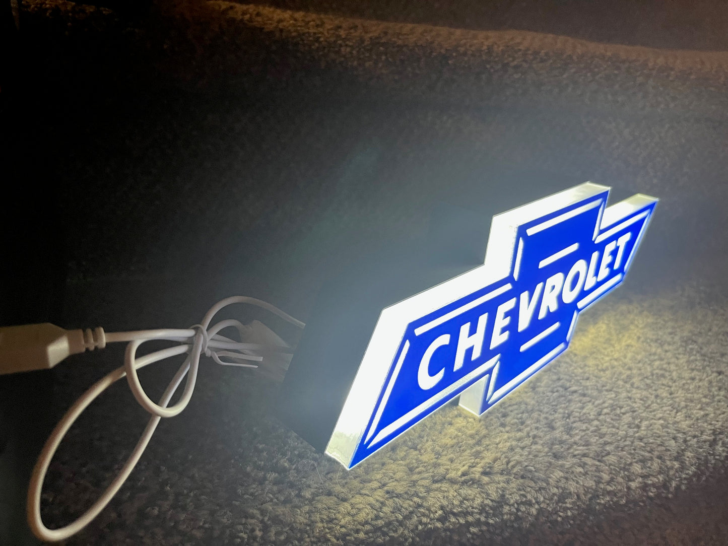 Lighted Chevrolet Sign – 9" Wide – Chevy - Advertising - Collectible