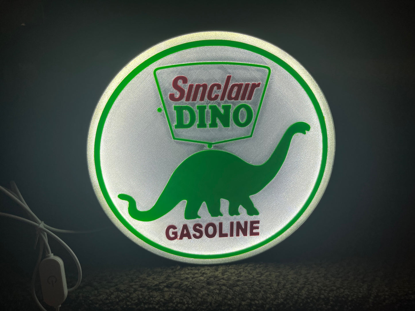 Lighted Sinclair Gasoline Sign – 9" Wide - Advertising - Collectible