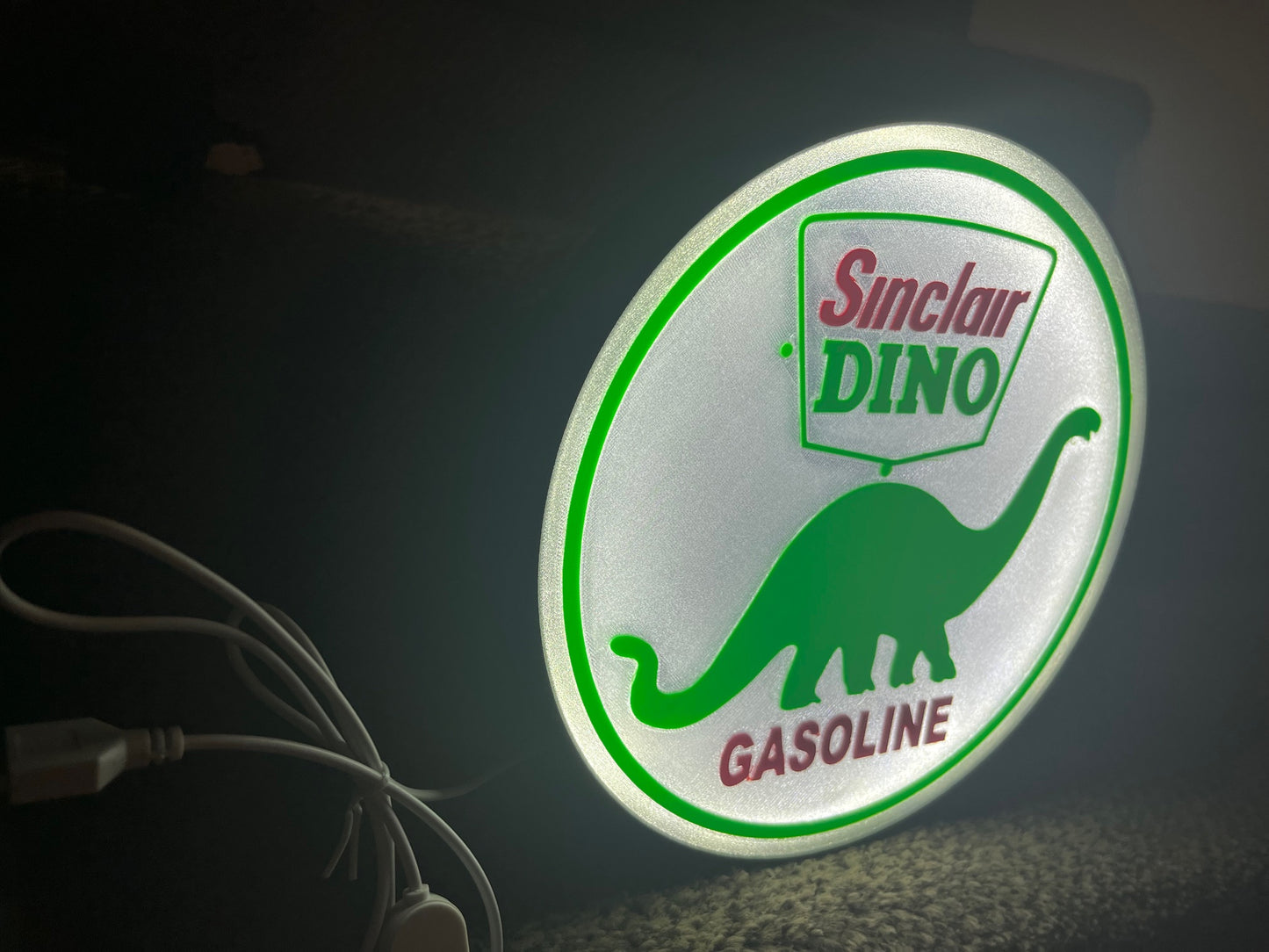 Lighted Sinclair Gasoline Sign – 9" Wide - Advertising - Collectible