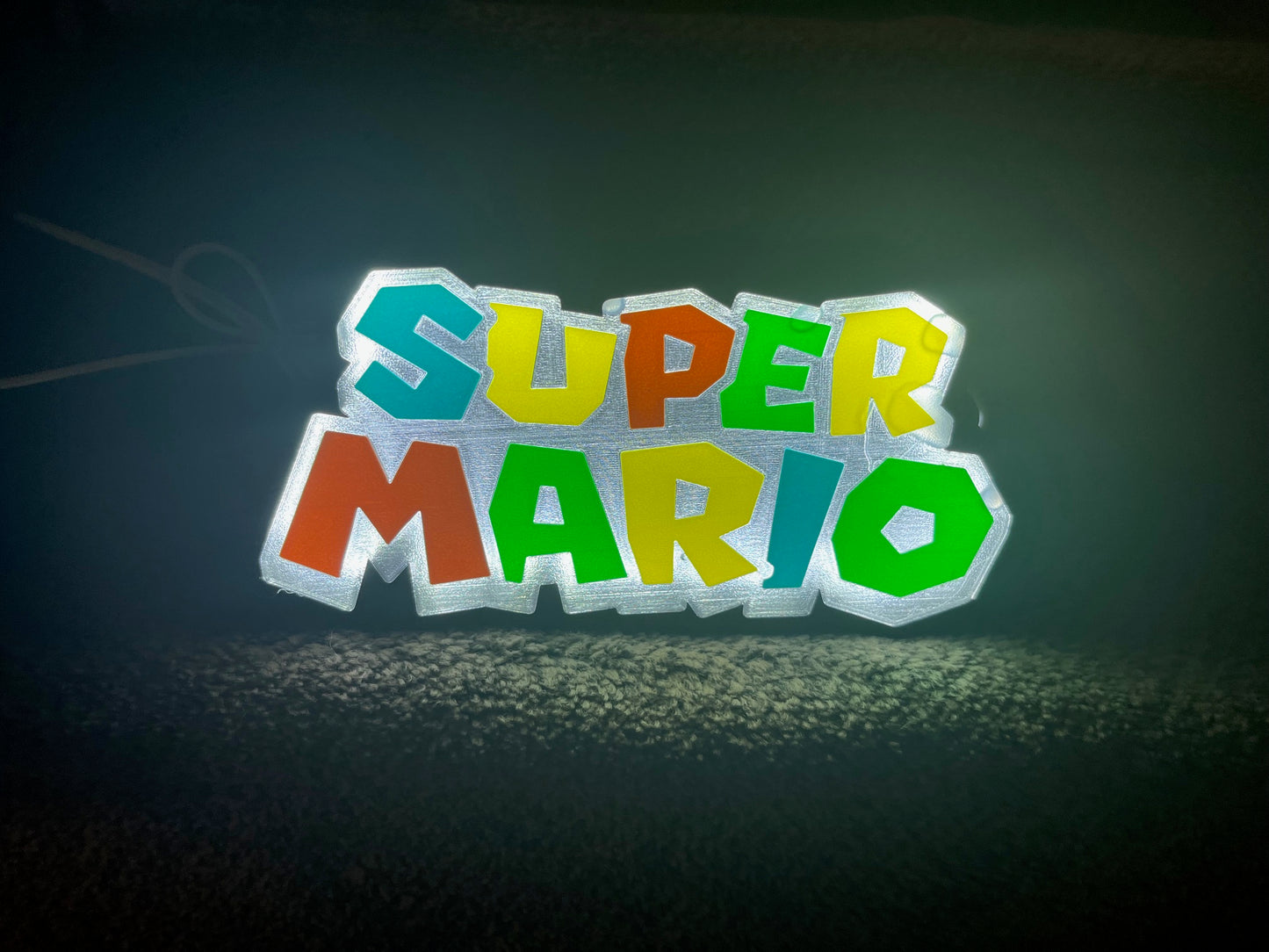 Lighted Super Mario Sign – 9" Wide - Advertising - Collectible