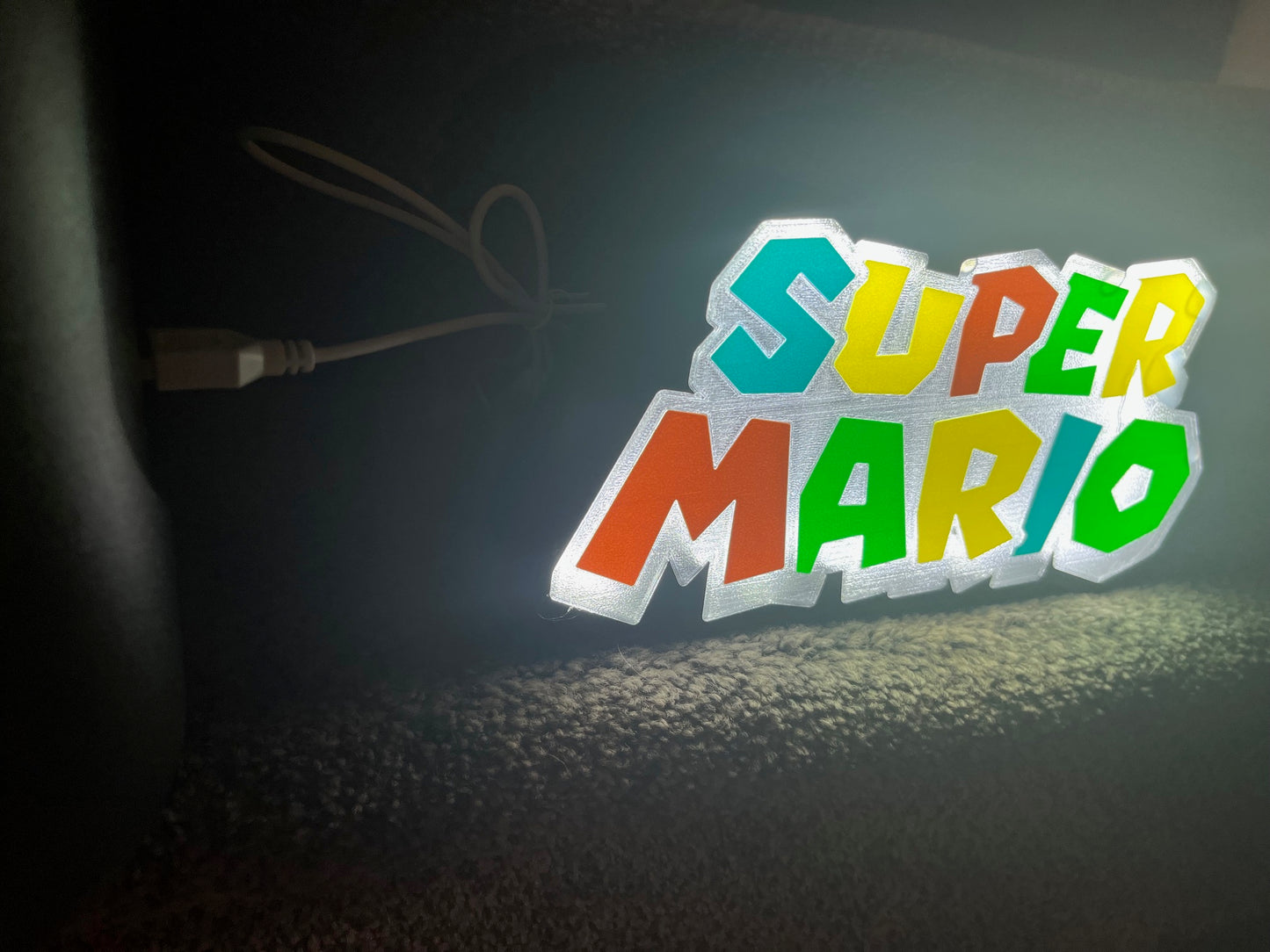 Lighted Super Mario Sign – 9" Wide - Advertising - Collectible