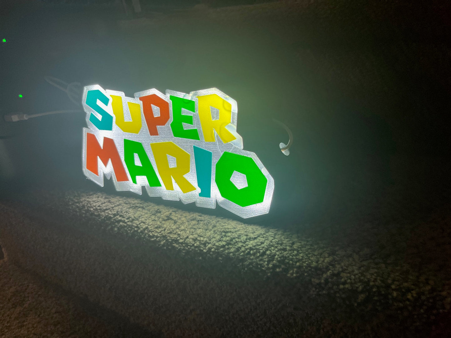 Lighted Super Mario Sign – 9" Wide - Advertising - Collectible
