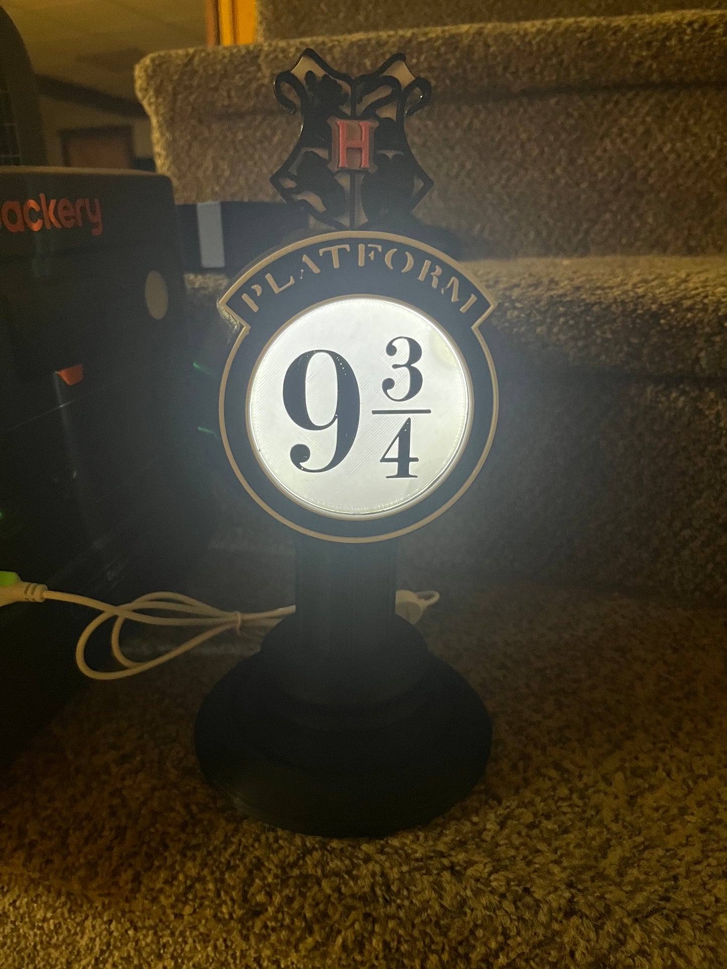 Lighted Super Harry Potter 9 3/4 Train Stop – 9" tall - Advertising - Collectible