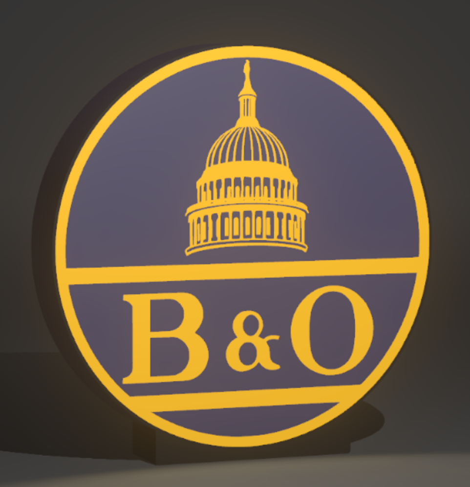 Lighted B&O Railroad Sign – Approx. 9" Wide