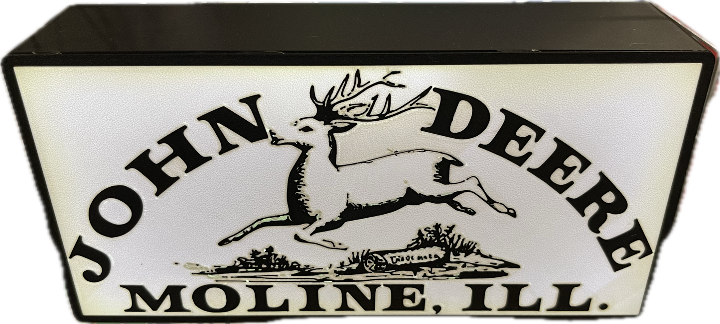 Lighted John Deere Tractor Sign – 9" Wide – Classic Farm Equipment Advertising