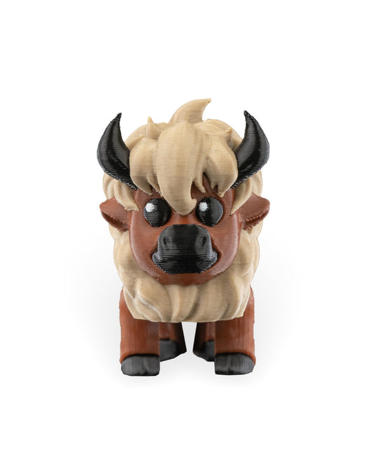 Flexible Articulated Bison / Buffalo – 3D Printed Fidget Toy | Various Sizes Available | Stress Relief, ADHD, Key Chain & Zipper Pull - Includes Shipping
