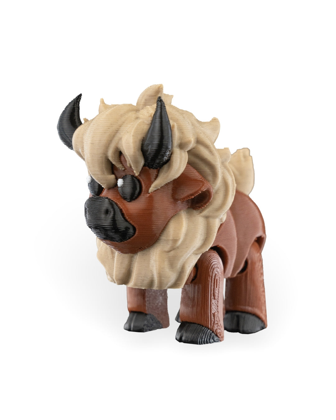 Flexible Articulated Bison / Buffalo – 3D Printed Fidget Toy | Various Sizes Available | Stress Relief, ADHD, Key Chain & Zipper Pull - Includes Shipping