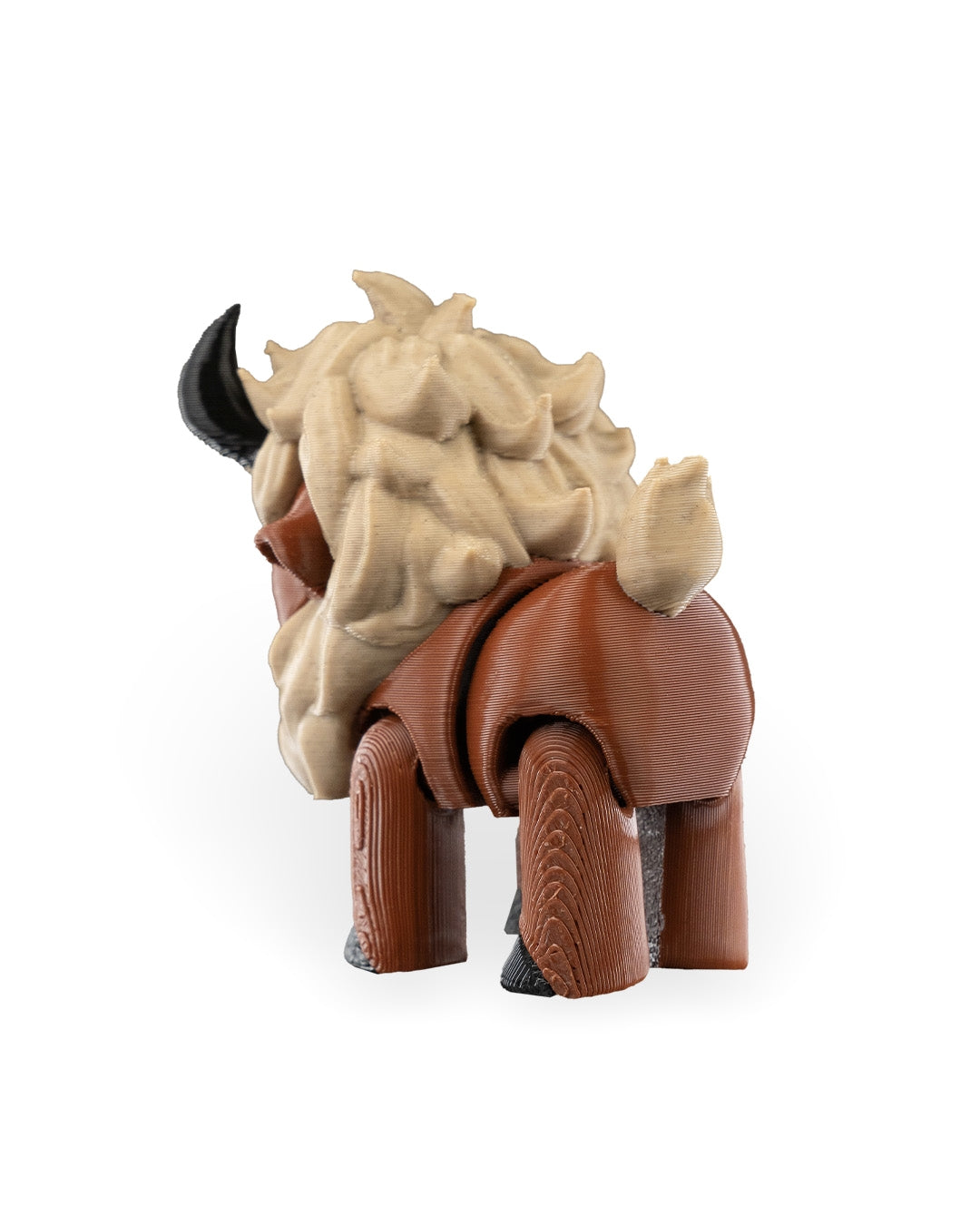 Flexible Articulated Bison / Buffalo – 3D Printed Fidget Toy | Various Sizes Available | Stress Relief, ADHD, Key Chain & Zipper Pull - Includes Shipping