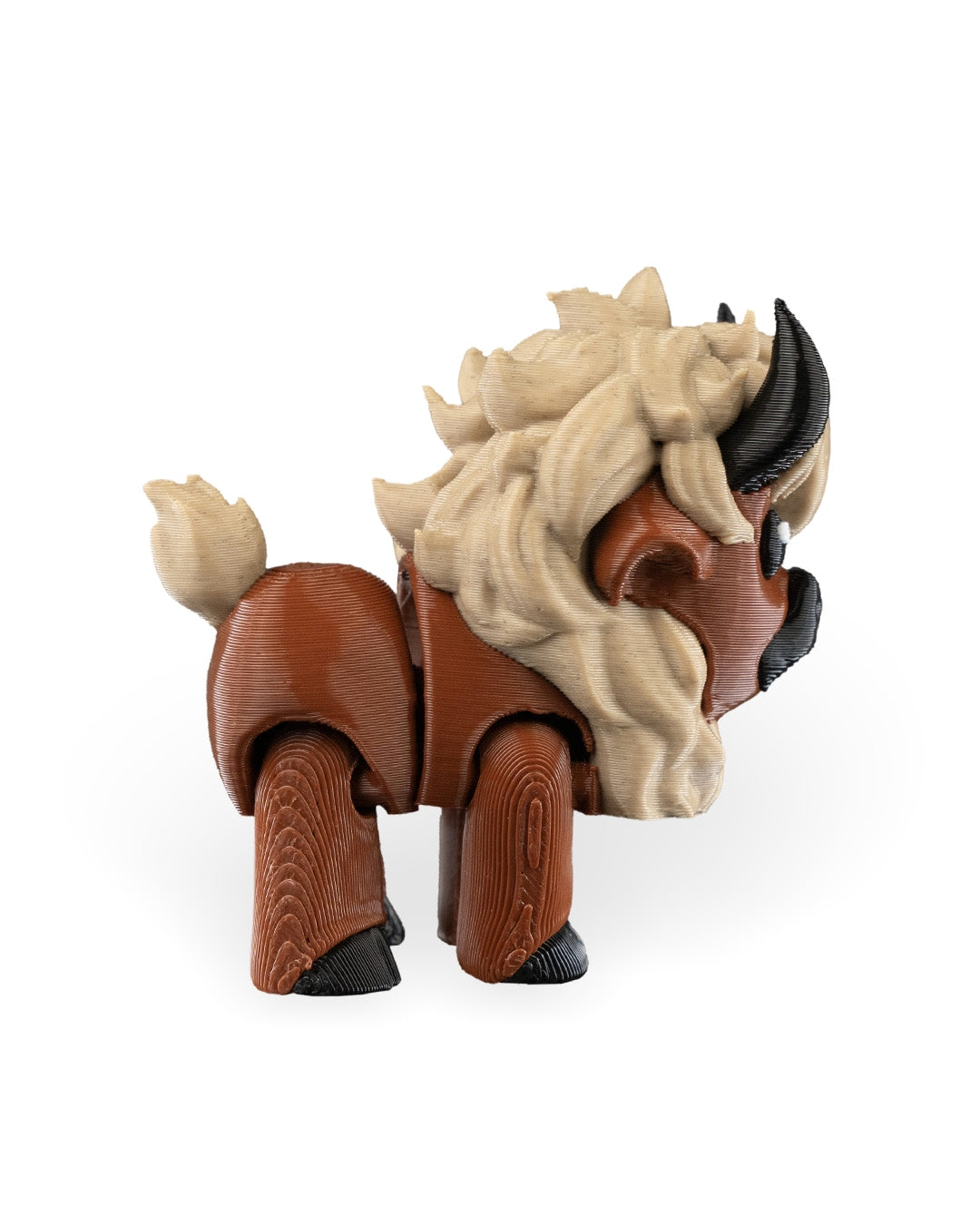 Flexible Articulated Bison / Buffalo – 3D Printed Fidget Toy | Various Sizes Available | Stress Relief, ADHD, Key Chain & Zipper Pull - Includes Shipping
