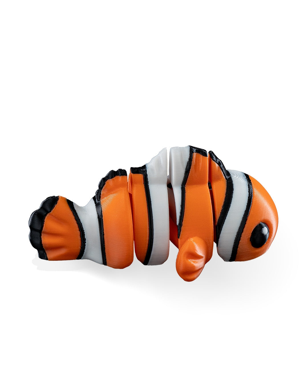 Cute Flexi Clownfish 3D Printed Keychain