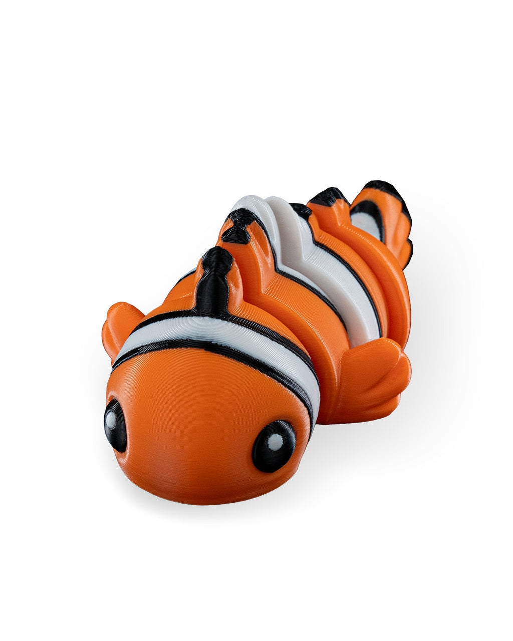 Cute Flexi Clownfish 3D Printed Keychain