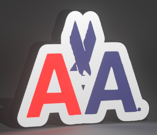✈️ Lighted American Airlines Vintage Style Sign – USB Powered – 9” Wide – Airline Collectible - v2