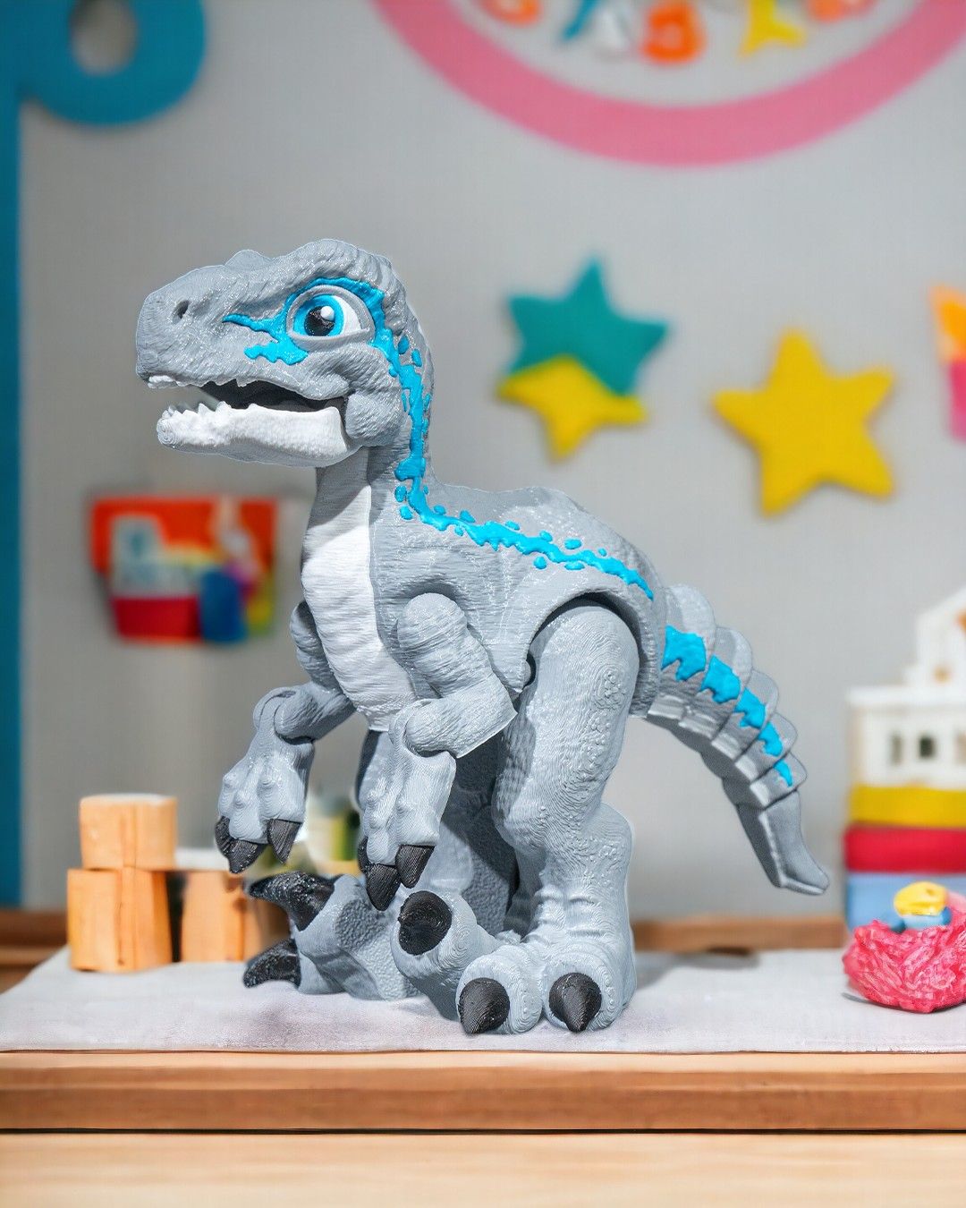 Articulated Velociraptor – 3D Printed Display Figure