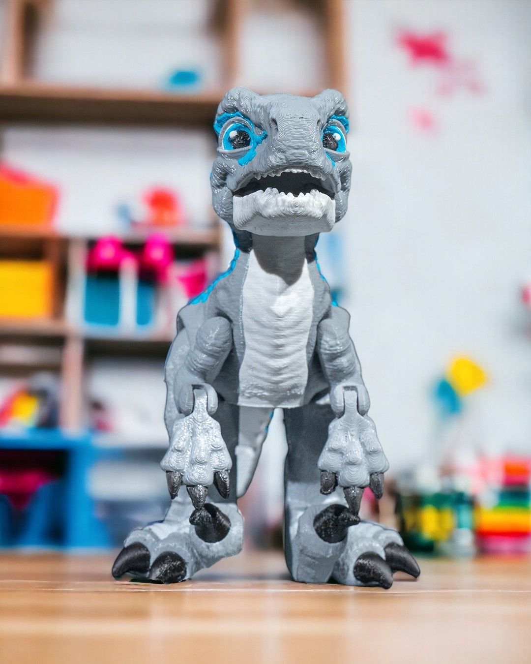 Articulated Velociraptor – 3D Printed Display Figure