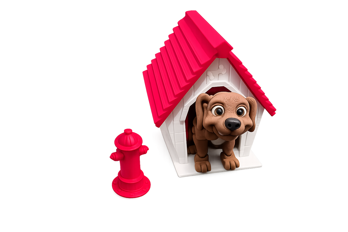 Custom Dog Figurine with Doghouse & Fire Hydrant – Multiple Breeds Available