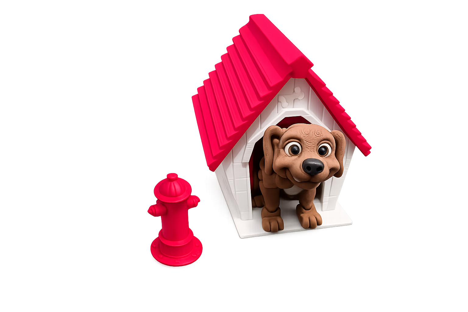 Custom Dog Figurine with Doghouse & Fire Hydrant – Multiple Breeds Available