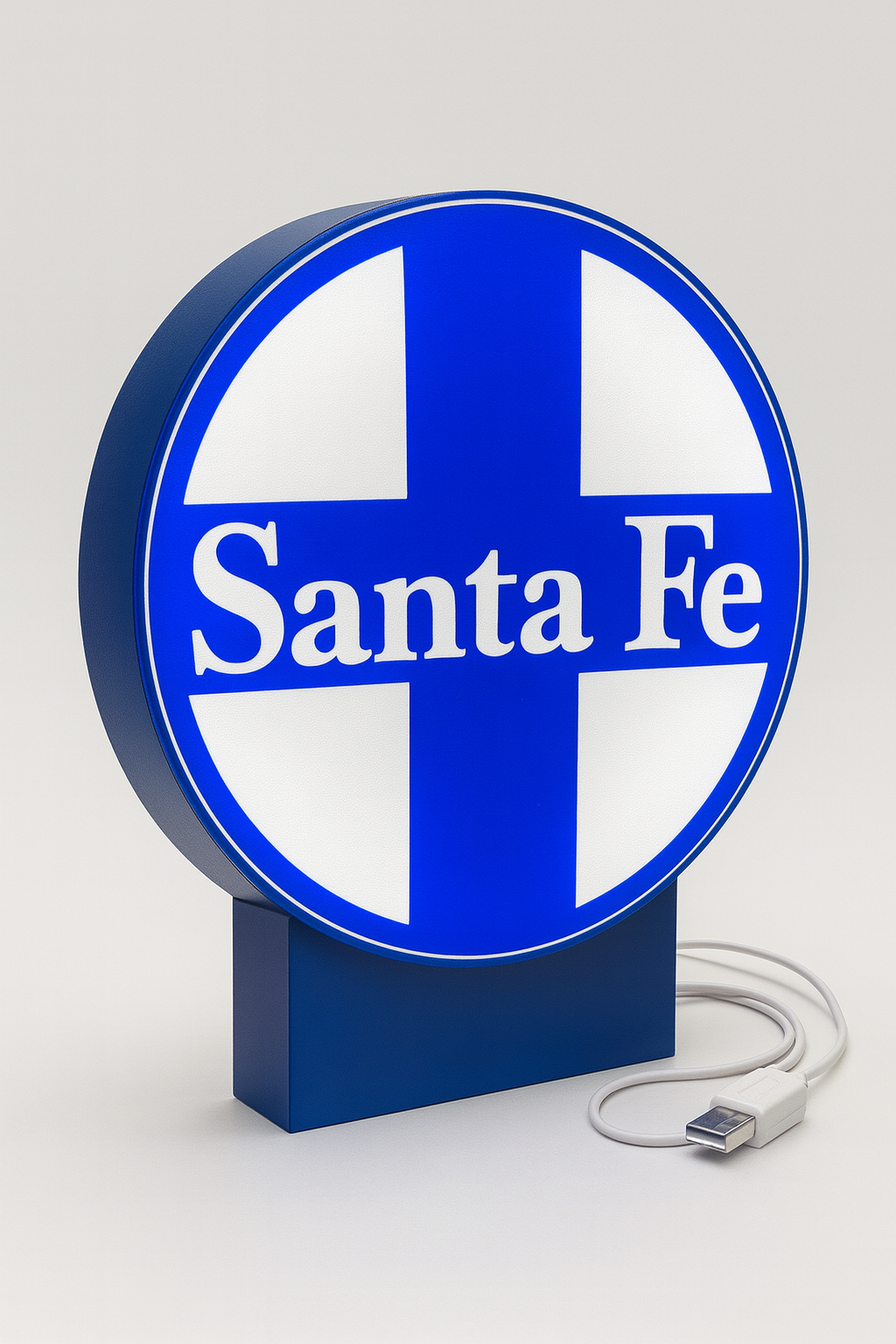 Lighted Santa Fe Railroad Sign – Approx. 9" Wide