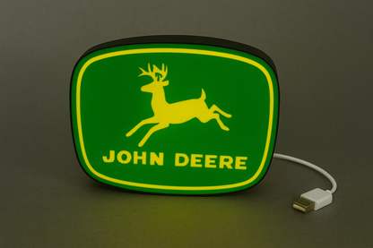 Lighted John Deere Tractor Sign – 9" Wide – Classic Farm Equipment Advertising - Color