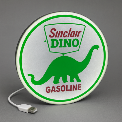 Lighted Sinclair Gasoline Sign – 9" Wide - Advertising - Collectible
