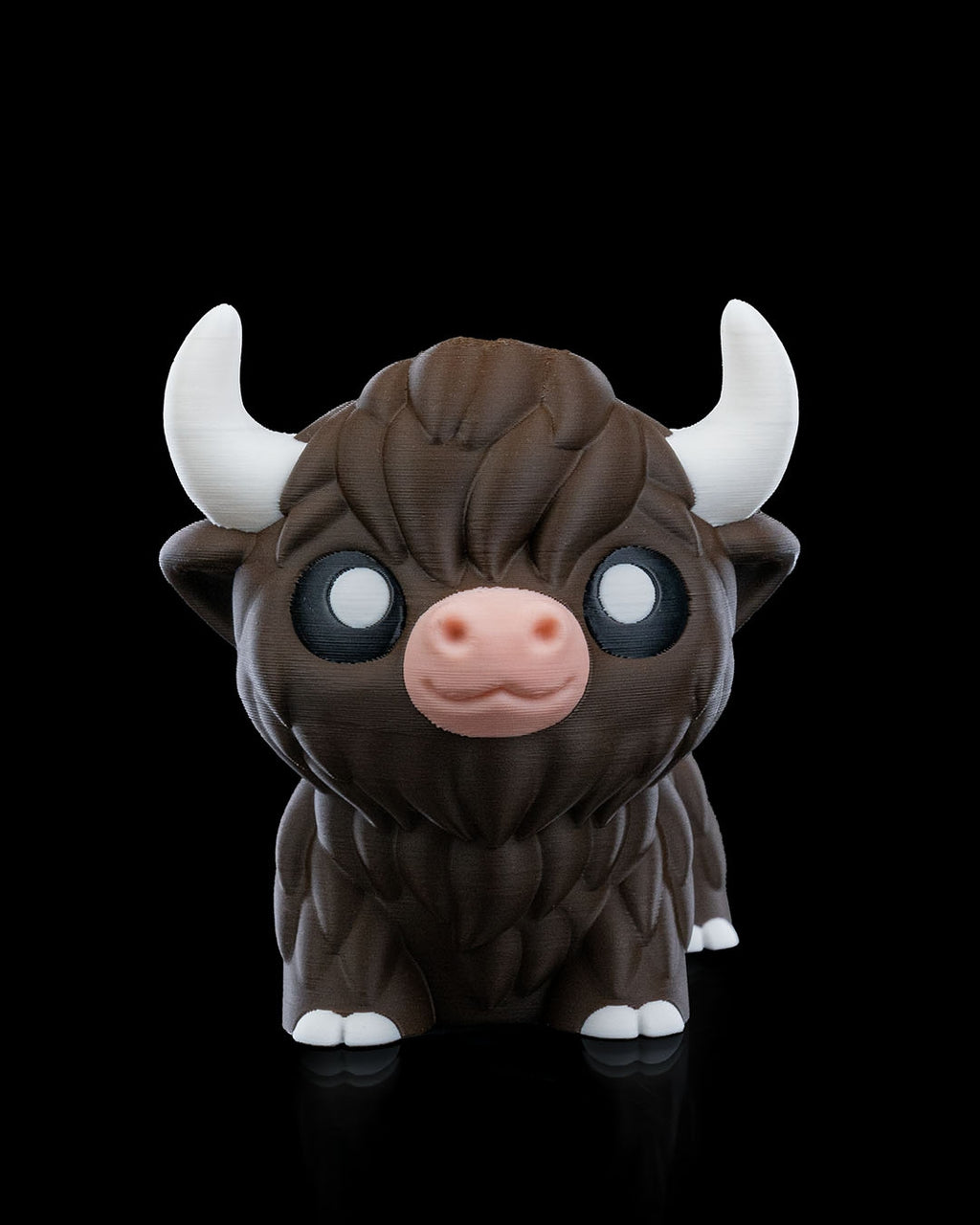 Chill Highland Cow 3D Printed Keychain