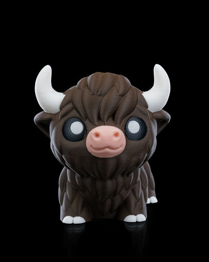 Chill Highland Cow 3D Printed Keychain