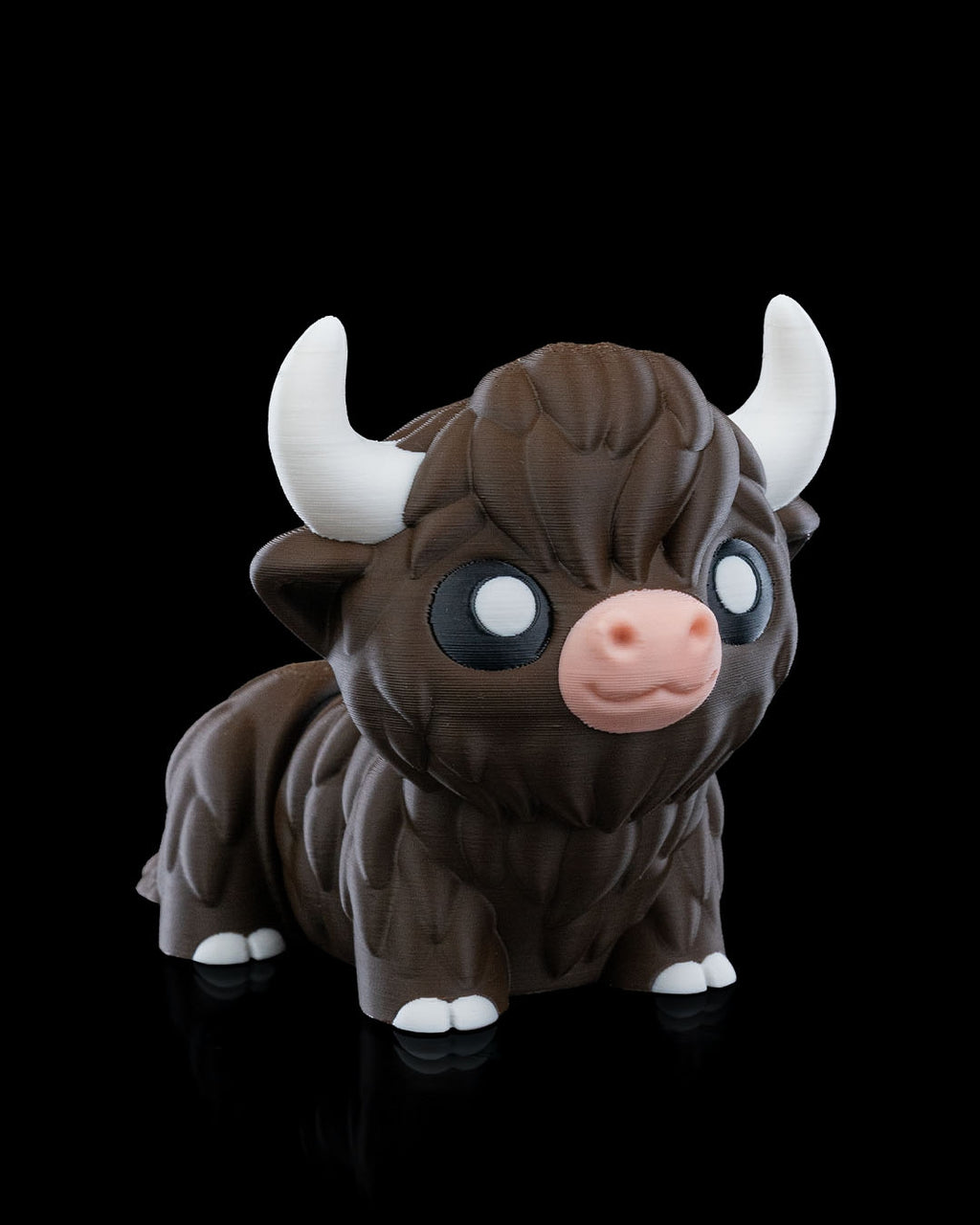 Chill Highland Cow 3D Printed Keychain