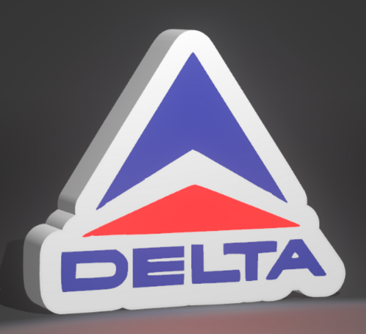 ✈️ Lighted Delta Airlines Sign – USB Powered – Vintage Style Aviation Collectible – 9” Wide