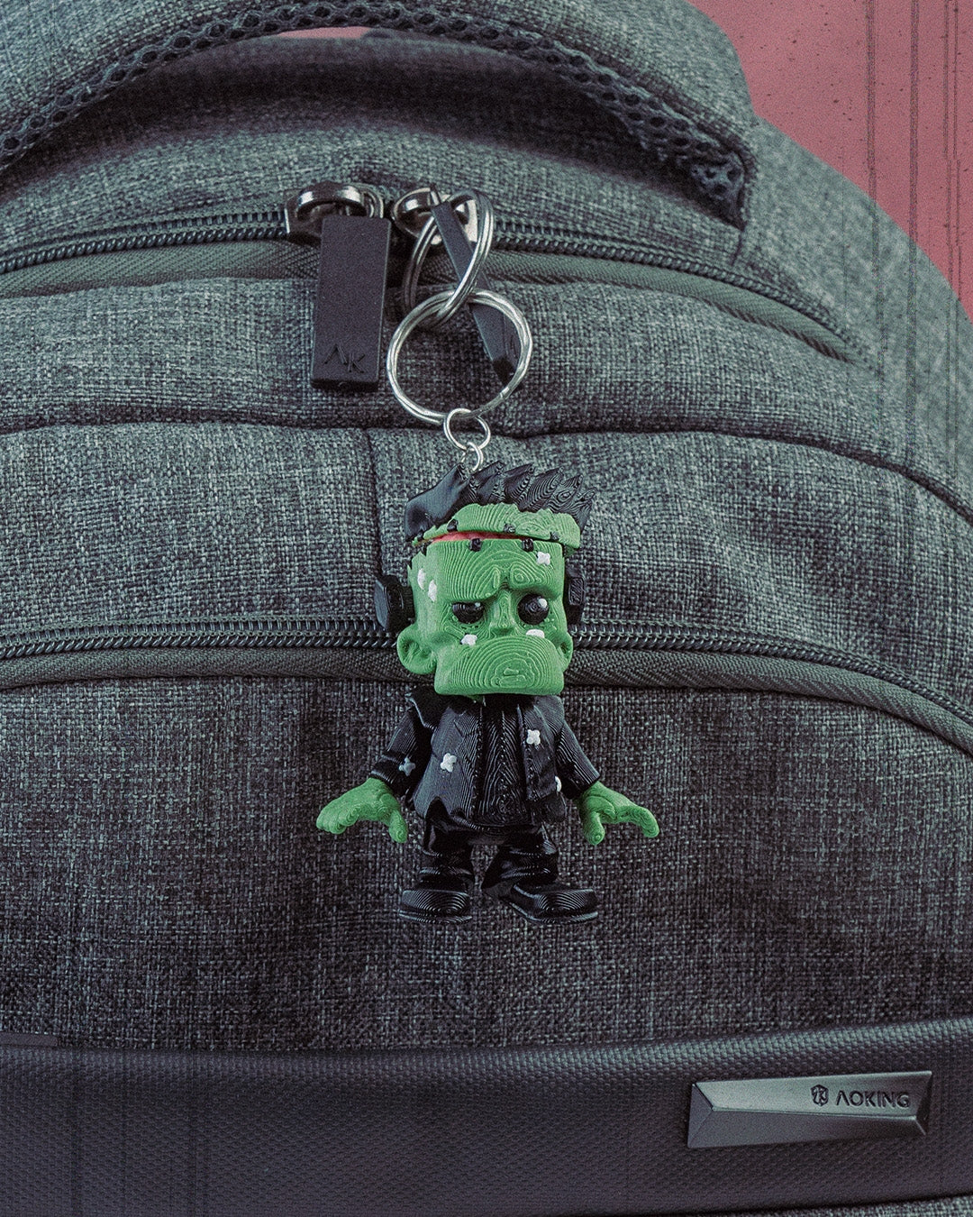Fright Frankie 3D Printed Keychain