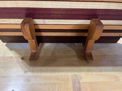 Beautiful Side Grain Cutting Board - Walnut, purple heart, maple and oak