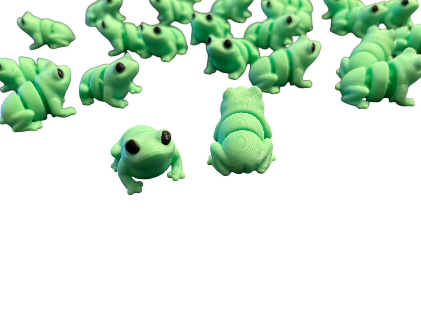 25 Flexi Articulated frogs -Tiny 3D Printed Fidget Toy-Great Gift-Team Mascot