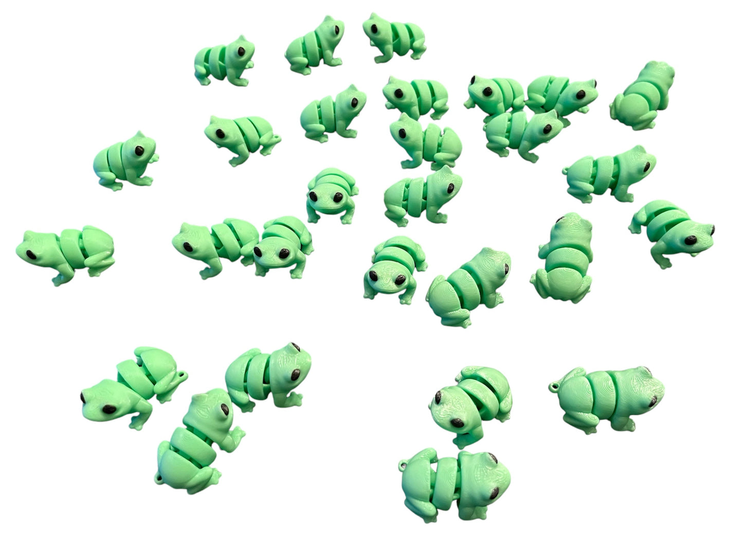 25 Flexi Articulated frogs -Tiny 3D Printed Fidget Toy-Great Gift-Team Mascot