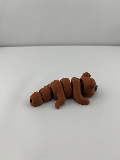 25 Flexi Articulated Brown Dog - Tiny 3D Printed Fidget Toy - Great Gift - Team Mascot - Use as a fund raiser for school - Collect them all - Stress relief - ADHD - Key Chain - Zipper Pull - Pal for your pocket - MADE IN THE USA