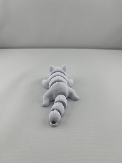 Flexible Articulated Cat - Tiny 3D Printed Fidget Toy - Various Sizes Available - Team Mascot - Use as a fund raiser for school - Collect them all - Stress relief - ADHD - Key Chain - Zipper Pull - Pal for your pocket - MADE IN THE USA