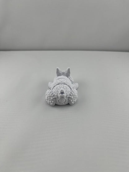 Flexible Articulated Rabbit - Tiny 3D Printed Fidget Toy - Various Sizes Available - Team Mascot - Use as a fund raiser for school - Collect them all - Stress relief - ADHD - Key Chain - Zipper Pull - Pal for your pocket - MADE IN THE USA