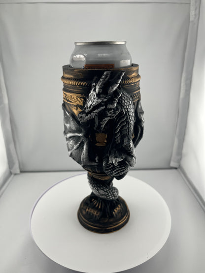 🐉 Dragon Goblet Can Holder Koozie – Holds 12oz & 16oz Cans or 12oz Bottles – Keeps Drinks Cold – Perfect for Renaissance Festivals! ⚔️🏰