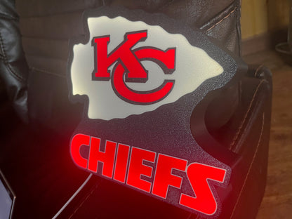 🏈🔥 Kansas City Chiefs Lighted Sign – Bold Red with Official Logo! 🔥🏈