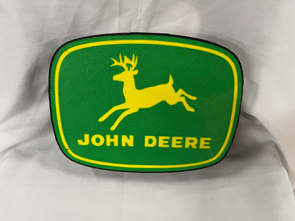 Lighted John Deere Tractor Sign – 9" Wide – Classic Farm Equipment Advertising - Color