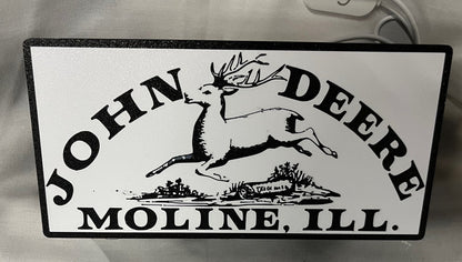 Lighted John Deere Tractor Sign – 9" Wide – Classic Farm Equipment Advertising