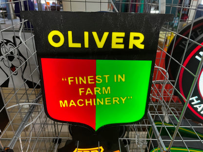 Lighted Oliver Tractor Sign – 9" Wide – Farm Equipment Advertising Collectible