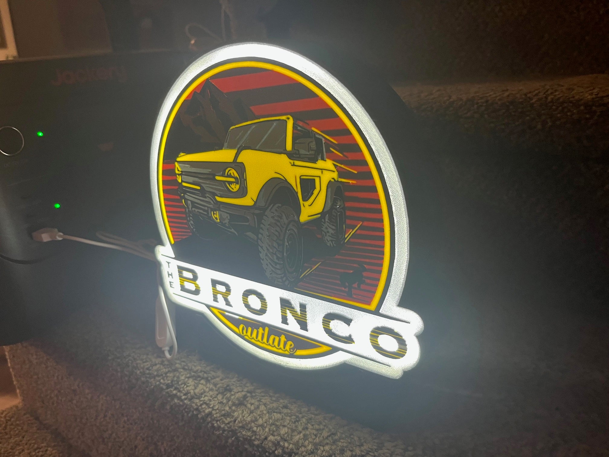 Lighted Ford Bronco Sign – 9" Wide - Advertising - Collectible-