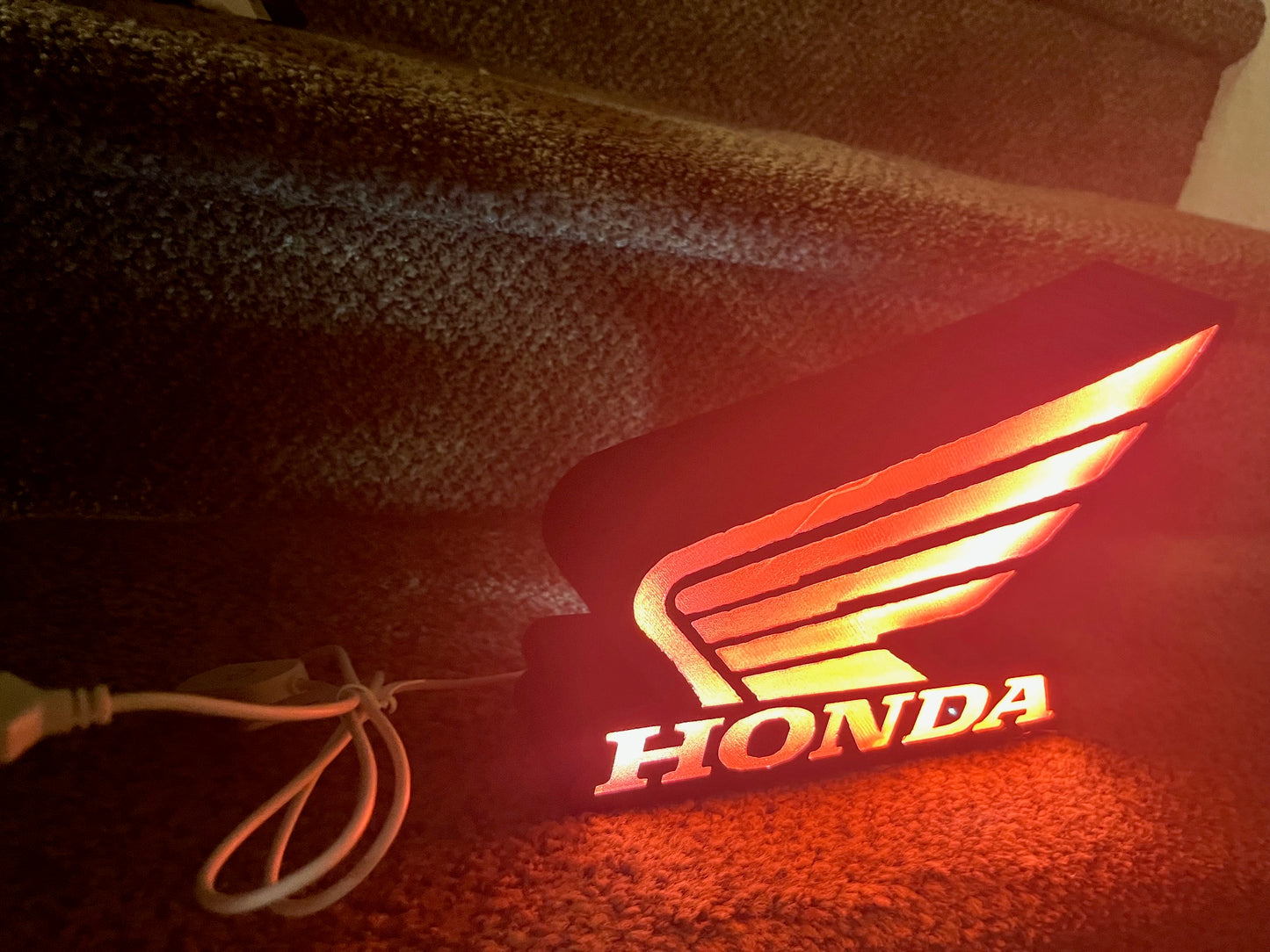 Lighted Honda Motorcycle Sign – 9" Wide - Advertising - Collectible