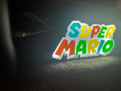 Lighted Super Mario Sign – 9" Wide - Advertising - Collectible