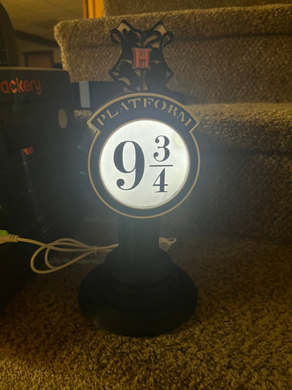 Lighted Super Harry Potter 9 3/4 Train Stop – 9" tall - Advertising - Collectible