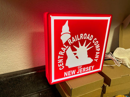 Lighted Central Railroad Company of New Jersey Sign – Approx. 9" Wide